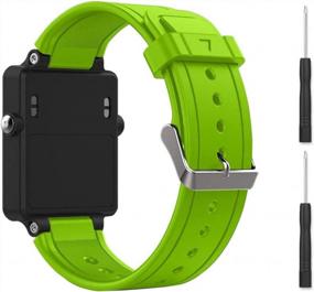 img 4 attached to Upgrade Your Vivoactive With Lime Silicone Replacement Band And Metal Clasp!