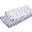 soft and stylish bluesnail changing pad cover set for boys and girls - gray+blue arrow design logo