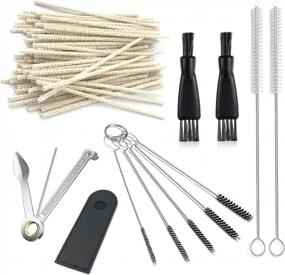 img 4 attached to Complete Pipe Cleaning Tool Set With 100Pcs Cotton Craft Cleaners And Variety Of Brushes In A Pouch