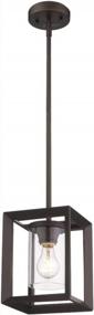 img 4 attached to Emliviar Modern Glass Pendant Light - Oil Rubbed Bronze With Clear Glass Shade & 42" Rod - 2083M1L ORB