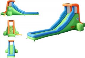 img 2 attached to 18-футовая одиночная надувная водная горка с мощным воздуходувкой UL, удлиненной веселой горкой и бассейном для детских игр на открытом воздухе - Bounceland