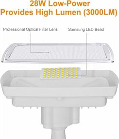 img 1 attached to LEPOWER 28W Outdoor LED Security Light, 3000LM Dusk To Dawn Flood Lights With Photocell, 5500K White IP65 Waterproof 2 Adjustable Heads For Garage Backyard