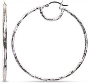 img 4 attached to Stylishly Bold: LeCalla Sterling Silver Italian Large Hoop Earring For Chic Women