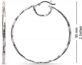img 3 attached to Stylishly Bold: LeCalla Sterling Silver Italian Large Hoop Earring For Chic Women