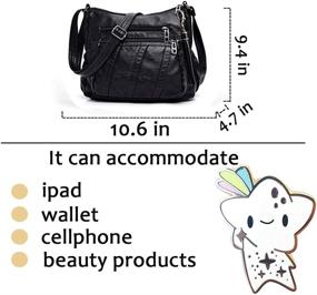 img 1 attached to ELDA Pocketbooks Leather Crossbody Shoulder Women's Handbags & Wallets ~ Crossbody Bags