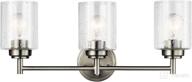 💡 kichler winslow 21.5-inch 3 light vanity fixture featuring clear seeded glass in brushed nickel логотип