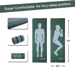 img 3 attached to SEMOO Self-Inflating Camping Sleeping Pads Lightweight Comfort 1.2 Inch Thick Water Repellent Coating Mats Great For Indoor Outdoor Backpacking Hiking