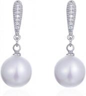 925 sterling silver pearl earrings - hypoallergenic freshwater cultured 7.5-8mm drop jewelry for women ladies logo
