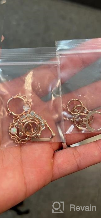 img 1 attached to Stylish 16G Septum Rings Hoop Made Of Stainless Steel, Perfect For Septum, Nose Ring & Cartilage Earrings, Helix Tragus Septum Piercing Jewelry By Anicina review by David Maxwell
