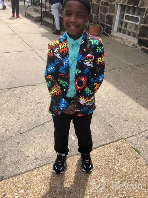 img 1 attached to 👔 Feisty and Fashionable: OppoSuits Crazy Suits for Boys - Vibrant Prints and Unique Styles! review by Paul Opoku