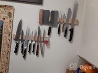 img 1 attached to Franluca 16” Wood Magnetic Knife Strip – Powerful Wall Mounted Kitchen Knife Holder, CaddieBAR Premium Wooden Magnet Rack For Knives. review by Paul Koehler