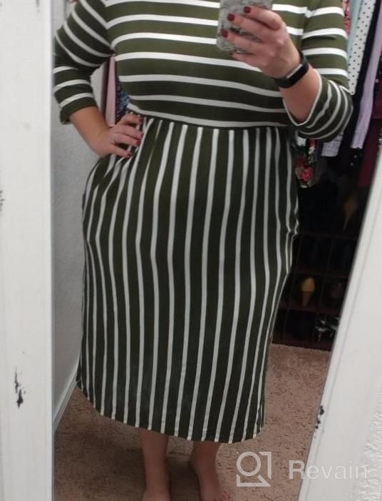 img 1 attached to 👖 Halife Women's Stripe Casual Dress with Pockets & Elastic Waist - 3/4 Sleeves review by Wagner Witlin
