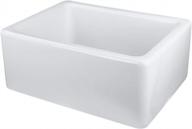 transolid fusb241810 fireclay undermount single bowl farmhouse kitchen sink, 24" x 18" x 10", white logo