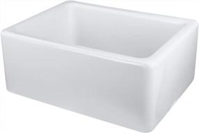 img 4 attached to Transolid FUSB241810 Fireclay Undermount Single Bowl Farmhouse Kitchen Sink, 24" X 18" X 10", White