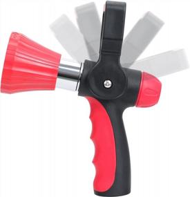 img 1 attached to STYDDI Heavy Duty Fireman Style Hose Nozzle With Ergonomic Rubber Grip And Adjustable Spray Patterns - Ideal For Car Washing, Patio Cleaning And More!