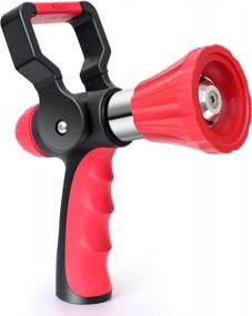 img 4 attached to STYDDI Heavy Duty Fireman Style Hose Nozzle With Ergonomic Rubber Grip And Adjustable Spray Patterns - Ideal For Car Washing, Patio Cleaning And More!