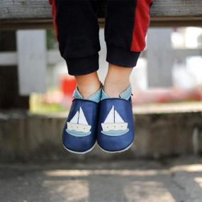 img 3 attached to Soft Leather Baby Shoes: Mejale Moccasins Cartoon Butterfly Infant Toddler First Walker Slippers