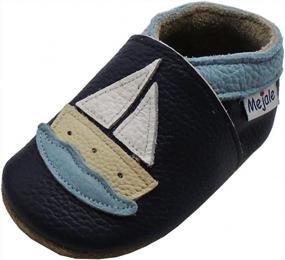 img 4 attached to Soft Leather Baby Shoes: Mejale Moccasins Cartoon Butterfly Infant Toddler First Walker Slippers