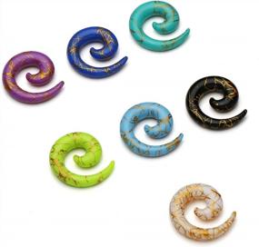 img 2 attached to Colorful UV Acrylic Snail Taper Ear Stretching Kit With 14 Different Sizes - PiercingJ