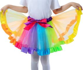 img 3 attached to Toddlers Princess Ballet Rainbow Multicolor Girls' Clothing, Skirts & Skorts