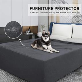 img 1 attached to Premium 100% Waterproof Fleece Bed Cover - Easy-Care Furniture Protector for Pets and Kids - Soft & Cozy Fabric - Reusable, Washable Incontinence Bed Under Pads - Queen Size, Dark Gray