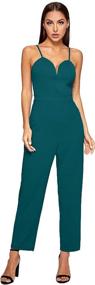 img 4 attached to Romwe Sweetheart Strapless Stretchy Jumpsuit Women's Clothing : Jumpsuits, Rompers & Overalls