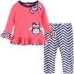 cute baby girl outfit set with long sleeve t-shirt and pants by littlespring logo