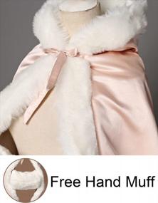 img 1 attached to Меховая накидка для девочек в цветочек для детей - двустороннее детское пальто с капюшоном, идеально подходящее для зимних свадеб и костюмов - бренд Beautelicate