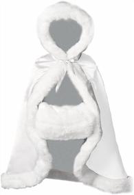 img 4 attached to Flower Girl Fur Cape For Kids - Hooded Reversible Baby Coat Perfect For Winter Weddings And Costumes - Beautelicate Brand