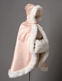 img 3 attached to Меховая накидка для девочек в цветочек для детей - двустороннее детское пальто с капюшоном, идеально подходящее для зимних свадеб и костюмов - бренд Beautelicate