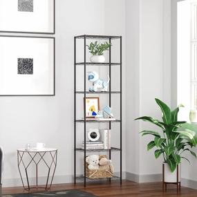 img 1 attached to Maximize Your Space With HOMEFORT 6-Tier Wire Shelving: Perfect Organizer For Pantry, Closet, Kitchen And Laundry Room (Black)