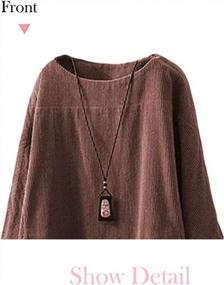 img 1 attached to Women'S Oversize Tunic Dress Corduroy Long Sleeve Tops W/ Pockets By Minibee