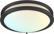 modern luxrite led ceiling light with 5 color options and dimmer, 14w, 1120 lumens, energy star and etl listed logo