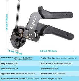 img 2 attached to 🔩 200PCS Metal Tie Wrap Gun Kit, Aigreat Stainless Steel Cable Tie Gun with Adjustable Tensioning and Cutting Tool, Includes 200pcs 304 Self-Locking Stainless Steel Cable Ties in 4.6x270mm Sizes