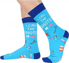 img 2 attached to Men'S Funny Golf Poker USA Flag Game Medical Nurse Space Socks 2 Pack With Gift Box