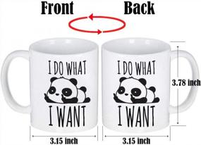 img 3 attached to LOZACHE I Do What I Want Funny Coffee Mug Cute Panda Middle Finger Beer Cup 11Oz, Funny Gag Gift Ideas White Elephant For Adults Men Women Friends Coworkers Boyfriend Girlfriend Wife Husband