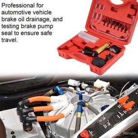 img 1 attached to 🔧 Convenient and Comprehensive 2 in 1 Brake Bleeder Kit with Vacuum Pump, Adapters, and Protective Case: Ideal for Automotive Brake and Clutch Maintenance – Includes Vacuum Gauge and One-Man Bleeding System (Red Case)