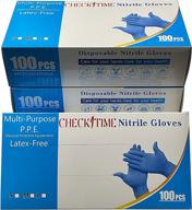 🧤 check1time 100-count disposable nitrile gloves - powder-free, latex-free for multi-purpose protection logo
