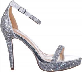 img 1 attached to Sparkle And Shine In Rhinestone Crystal High Heel Sandals: Perfect For Stylish Women'S Evening Dress Shoes