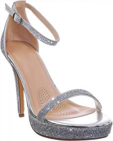 img 3 attached to Sparkle And Shine In Rhinestone Crystal High Heel Sandals: Perfect For Stylish Women'S Evening Dress Shoes