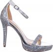 sparkle and shine in rhinestone crystal high heel sandals: perfect for stylish women's evening dress shoes logo