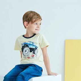 img 1 attached to 👕 Cotton Monster Graphic Sleeve T-Shirts for Boys' Clothing - Tops, Tees & Shirts