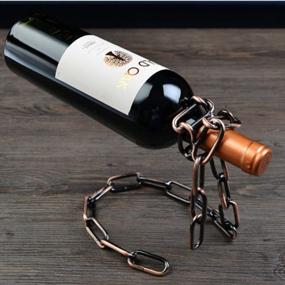img 1 attached to Iron Chain Wine Bottle Holder Stand Rack Bar Gift - CdyBox Magic Design