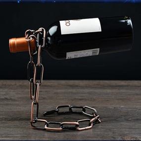 img 2 attached to Iron Chain Wine Bottle Holder Stand Rack Bar Gift - CdyBox Magic Design