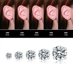 img 3 attached to 5-Pair Hypoallergenic Cubic Zirconia Earring Set In Rose Gold Stainless Steel - Perfect For Sensitive Skin