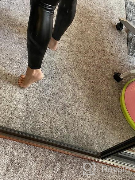 img 1 attached to Women'S Faux Leather Leggings With Tummy Control, High Waisted Pleather Stretch Pants With Thin Fleece Lining review by Mary Gilbert