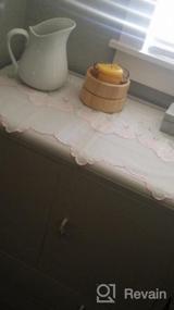 img 6 attached to Кухонные шторы в стиле деревенского дома - двухслойная белая вышитая балдахин Zhh с розовым узором Morning Glory и кружевными цветочными деталями, идеально подходящая для декора окон (Ш 56 "XH 27 ", 1 панель)