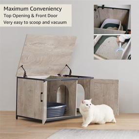 img 1 attached to 🐱 Unipaws Top-Opening Cat Litter Box Enclosure for Large Cats - High Jumbo Size, Automatic Hidden Box, Cat House, Privacy Washroom Bench