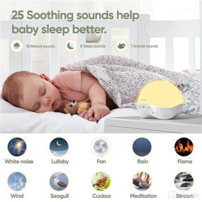 img 3 attached to 👶 Bonoch Baby Sound Machine with Night Light, OK-to-Wake Clock, Time-to-Rise Sleep Trainer, White Noise Machine for Baby Sleep, 25 Soothing Sounds for Kids and Adults, Timer, Dimmable Function, APP Control, Voice Control with Alexa