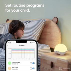 img 2 attached to 👶 Bonoch Baby Sound Machine with Night Light, OK-to-Wake Clock, Time-to-Rise Sleep Trainer, White Noise Machine for Baby Sleep, 25 Soothing Sounds for Kids and Adults, Timer, Dimmable Function, APP Control, Voice Control with Alexa